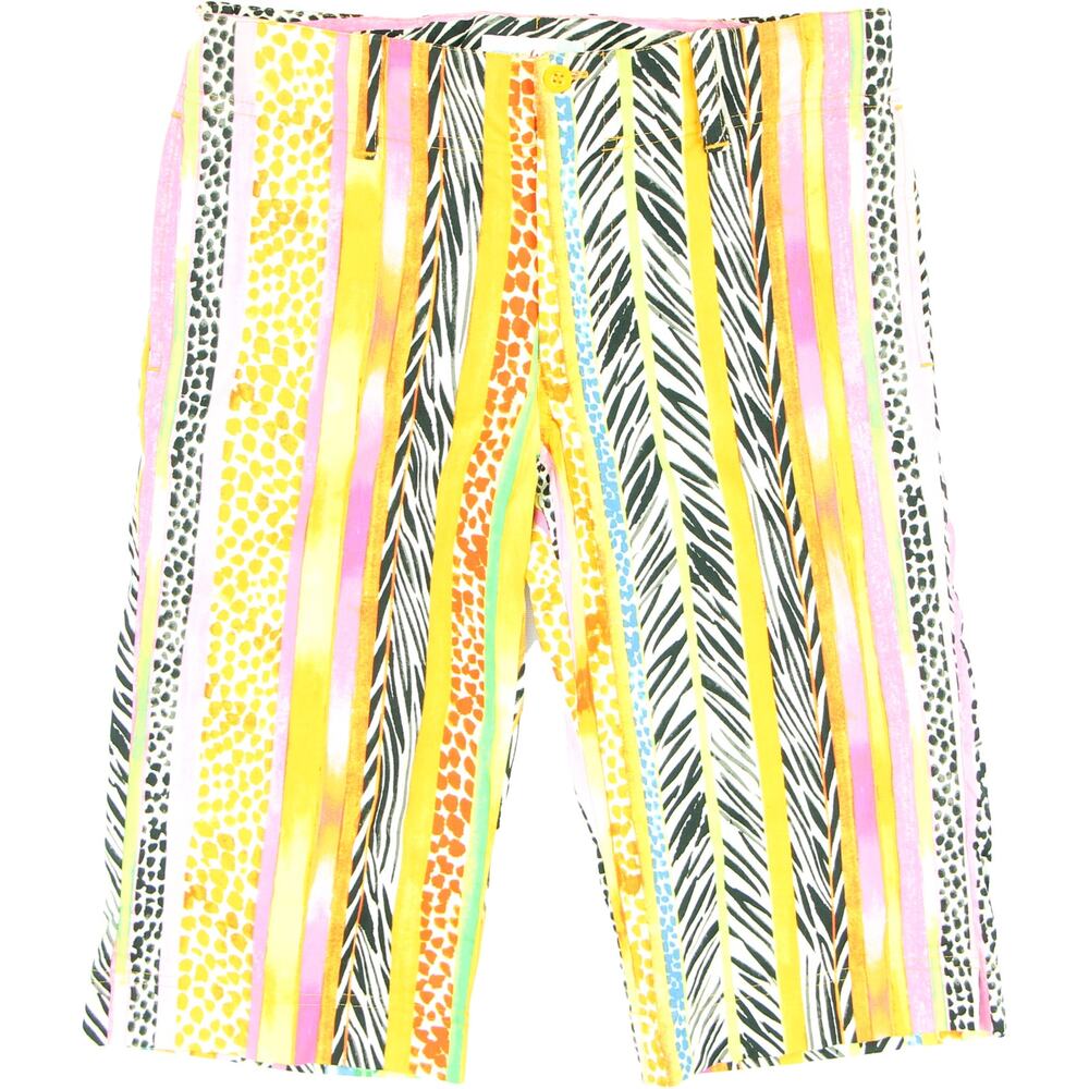 Vintage Jams World Leopard Zebra Animal Print Striped Neon Hawaiian Shorts 30
